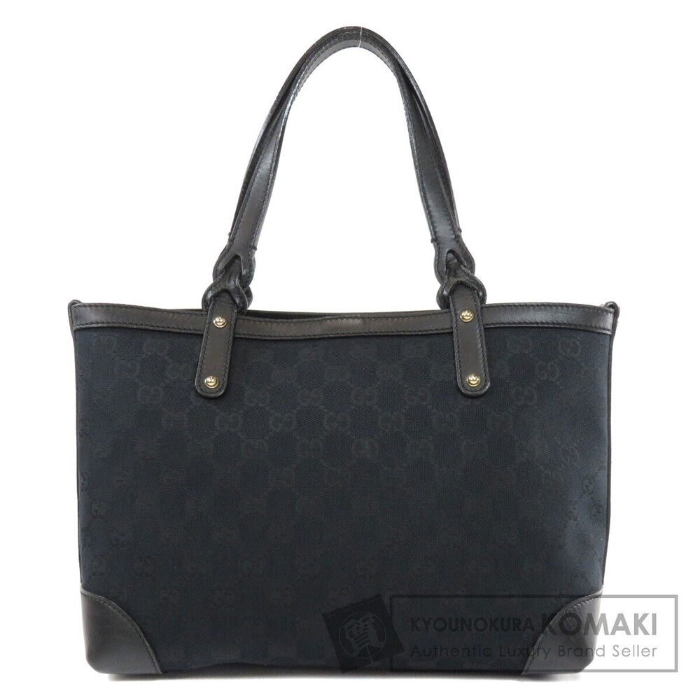 Gucci GG Canvas Leather Tote Bag black